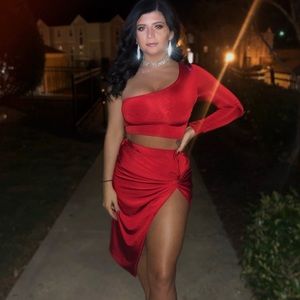 Two piece red outfit
